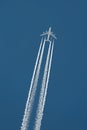 Plane at cruising altitude Royalty Free Stock Photo