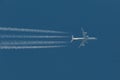 Plane at cruising altitude Royalty Free Stock Photo