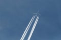 Plane at cruising altitude Royalty Free Stock Photo