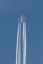 Plane at cruising altitude Royalty Free Stock Photo