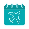 Plane departure date glyph color icon