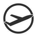 Plane Departure icon in circle - Airport symbol