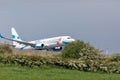 Plane from Enter Air coming in to land at Liverpool John Lennon Airport Royalty Free Stock Photo