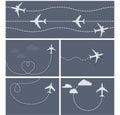 Plane flight - dotted trace of the airplane