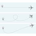 Plane flight with dotted trace - airplane itinerary