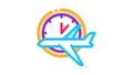 Plane Fly Time Or Lateness Icon Animation