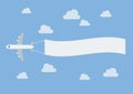 Plane flying a blank banner Royalty Free Stock Photo