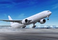 Plane is flying-off Royalty Free Stock Photo