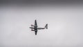 Plane flying over the Inside Passage at the coast of British Columbia, Canada Royalty Free Stock Photo