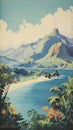 Vintage Travel Poster Of Enigmatic Tropics And Coastal Views