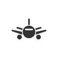 Plane front view vector glyph style icon