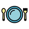 Plane gourmet meal icon color outline vector