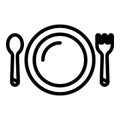 Plane gourmet meal icon, outline style