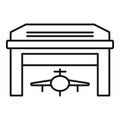 Plane hangar icon, outline style Royalty Free Stock Photo