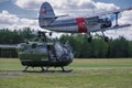 PLANE AND HELICOPTERS IN BORNE SULINOWO Royalty Free Stock Photo