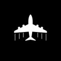 Plane icon. Airplane flat vector illustration on grey background