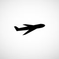 Plane icon. Airplane silhouette. Aircraft sign. Airliner symbol.