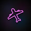 plane icon. Element of logistics icons for mobile concept and web apps. Neon plane icon can be used for web and mobile apps Royalty Free Stock Photo