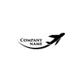 Plane icon, Example for the name of your company. One of set web icons Royalty Free Stock Photo