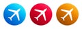 Plane icon premium trendy round button set Royalty Free Stock Photo