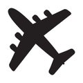 Plane icon isolated on white background, airplane symbol in flat style Royalty Free Stock Photo