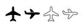 Plane icon set. Airplane icon vector. Flight transport symbol.