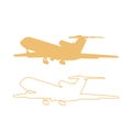 Plane icon set vector illustration. Airplane flight travel and holiday symbol. view of the aircraft taking off Royalty Free Stock Photo