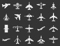 Plane icon set grey vector Royalty Free Stock Photo