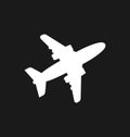 Plane icon / sign in flat style isolated. Airplane flight symbol