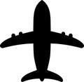 Plane icon vector, solid illustration, pictogram isolated on white