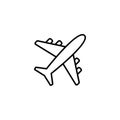 Plane icon on white background Royalty Free Stock Photo