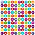 100 plane icons set color