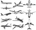 Plane icons Royalty Free Stock Photo