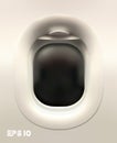 Plane illuminator vector on white background. Vector 3d realistic plane window. Travel tourism background. EPS 10