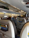 In the plane. Cabin. Royalty Free Stock Photo