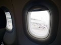 Plane interior window Royalty Free Stock Photo