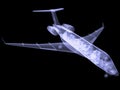 Plane with internal equipment. X-ray image Royalty Free Stock Photo