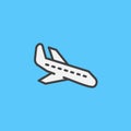 Plane landing filled outline icon, line vector sign, flat colorful pictogram. Arrival symbol, logo illustration. Royalty Free Stock Photo