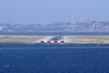 Plane landing in nice airport france Royalty Free Stock Photo