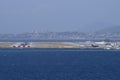 Plane landing in nice airport france Royalty Free Stock Photo