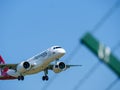 Plane landing at ZÃÂ¼rich Airport Switzerland Royalty Free Stock Photo