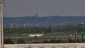 Plane landing in Munich Airport, spring