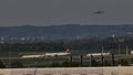 Plane landing in Munich Airport, spring