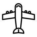 Plane line icon. Airplane illustration isolated on white. Aircraft outline style design, designed for web and app. Eps