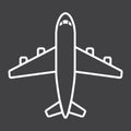 Plane line icon, transport and air vehicle Royalty Free Stock Photo