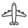 Plane line icon, transport and air vehicle Royalty Free Stock Photo