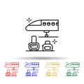Plane, luggage, airport multi color style icon. Simple thin line, outline vector of Airport icons for ui and ux, website or mobile Royalty Free Stock Photo