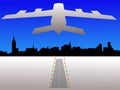 Plane and Manhattan skyline Royalty Free Stock Photo