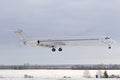 Plane MD-83 winter Landing