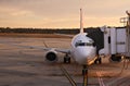 Plane at Melbourne Airport Terminal